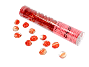 Catseye Red Glass Stones Tube (40) 5.5"