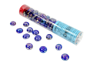 Iridized Dark Blue Glass Stones Tube (40) 5.5"