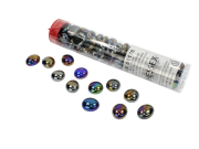 Iridized Black Glass Stones Tube (40) 5.5"