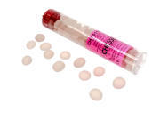 Frosted Pink Glass Stones Tube (Qty 40) 5.5"