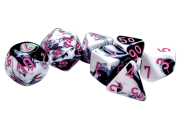 Gemini Black-White/pink Polyhedral 7-Dice Set
