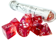 Borealis Luminary Passion/White Polyhedral 7-Die Set (with bonus die)