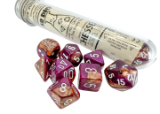 Gemini Copper-Purple/White Polyhedral 7-Die Set (with bonus die)