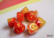 Gemini Gellow-Red/Yellow Luminary Polyhedral 7-Die Set (w/ bonus die)