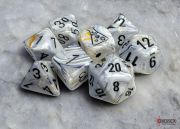 Marble Calcite/Black Polyhedral 7-Die Set (w/ bonus die)