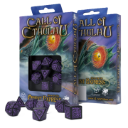 Call of Cthulhu Horror on the Orient Express Dice Set: Black & Purple