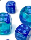 Gemini Blue-Blue/Light Blue Luminary Polyhedral 7-Die Set