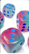 Gemini Gel Green-Pink/Blue Luminary Polyhedral 7-Die Set