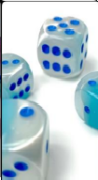 Gemini Pearl Turquoise-White/Blue Luminary Polyhedral 7-Die Set