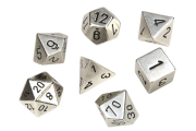 Solid Metal Silver Polyhedral 7-Die Set