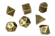 Solid Metal Old Brass Polyhedral 7-Die Set