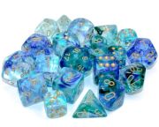 Nebula Luminary Oceanic/Gold Polyhedral 7-Die Set