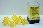 Translucent Polyhedral Yellow/White 7 Set