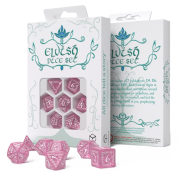 Elvish Dice Set: Shimmering Pink & White