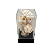 Marble White/Gold Polyhedral 7-Die Set