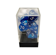 Marble Blue/White Polyhedral 7-Die Set