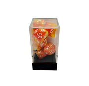 Dual Red-Yellow/White Polyhedral 7-Die Set