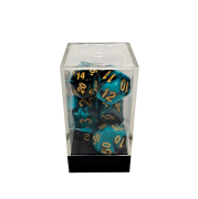 Dual Blue-Black/Gold Polyhedral 7-Die Set