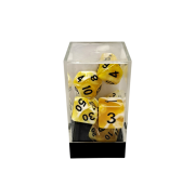 Dual Yellow-White/Black Polyhedral 7-Die Set