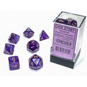 Borealis Luminary Royal Purple/Gold Mini Polyhedral 7-Die Set