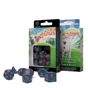 Sparkling Llama Dice Set: Glittering Dark Blue & Pink