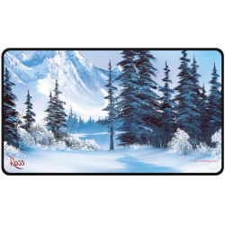 Bob Ross Winter Paradise Black Stitched Playmat