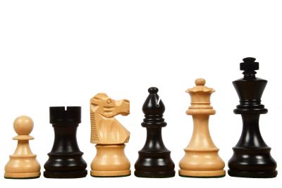 Staunton Chess Pieces French Lardy Knight In Ebonised 95mm