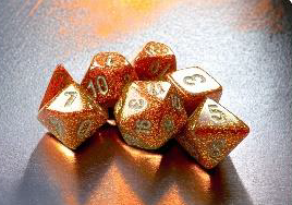 Glitter Gold/Silver Mini Polyhedral 7-Die Set