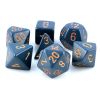 Opaque Dusty Blue/Gold Polyhedral 7-Die Set