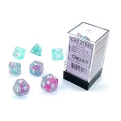 Nebula Wisteria/White Mini Polyhedral 7-Dice Set
