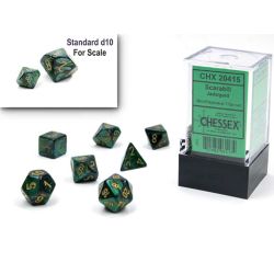 Scarab Scarlet/Gold Mini Polyhedral 7-Die Set