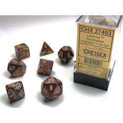 Lustrous Gold/Silver Mini Polyhedral 7-Die Set