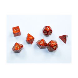 Scarab Scarlet/Gold Mini Polyhedral 7-Die Set