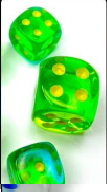 Gemini Translucent Green-Teal/Yellow Polyhedral 7-Die Set