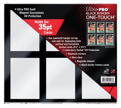 35PT 6-Card Black Border UV One-Touch Magnetic Holder