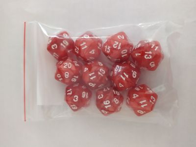 10 PEARL D20 RED/WHITE