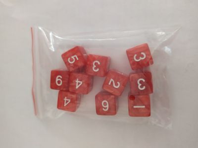 10 PEARL D6 RED/WHITE