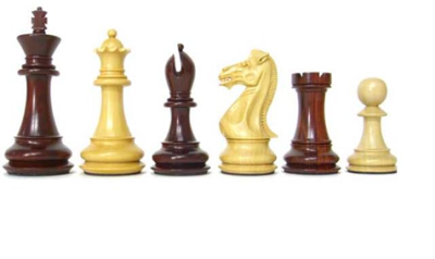 Deluxe Staunton 3.5\" Ebonised Chess Pieces