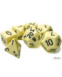 Opaque Pastel Yellow/Black Polyhedral 7-Dice Set