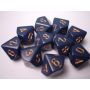 Opaque Dusty Blue/Gold Polyhedral 7-Die Set