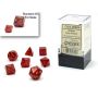 Glitter Ruby/Gold Mini Polyhedral 7-Die Set