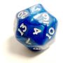 Pearlescent D30 Blue/White Loose Dice