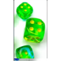 Gemini Translucent Green-Teal/Yellow Polyhedral 7-Die Set