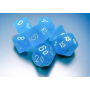 Frosted Caribbean Blue/White Mini Polyhedral 7-Die Set