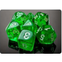 Translucent Green/White Mini Polyhedral 7-Die Set