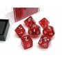 TRANSLUCENT POLYHEDRAL RED/WHITE 7 SET